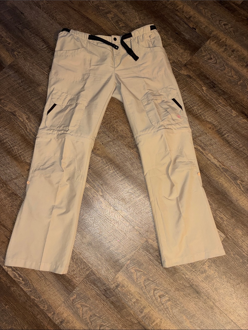 Magellan Outdoors Women's Khaki Cargo Track Pants with Black Trim